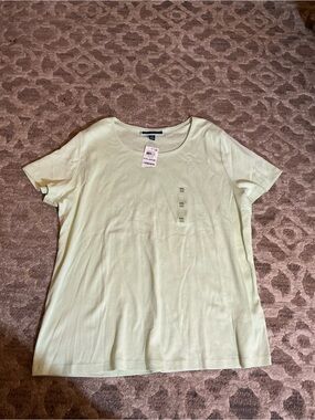 Karen Scott Light Green Scoop Neck Short Sleeve Top